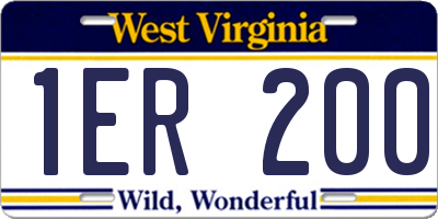 WV license plate 1ER200