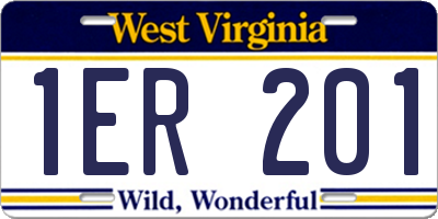 WV license plate 1ER201