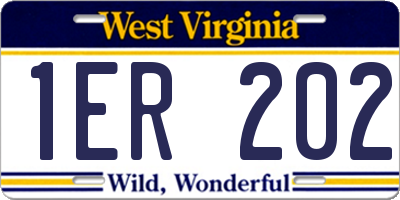 WV license plate 1ER202