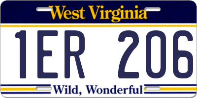 WV license plate 1ER206