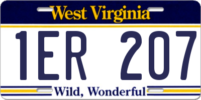 WV license plate 1ER207