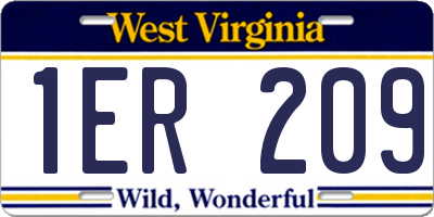 WV license plate 1ER209