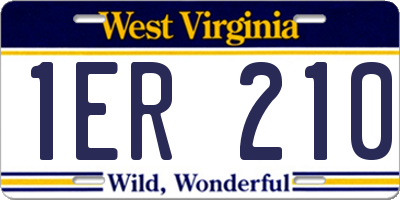 WV license plate 1ER210
