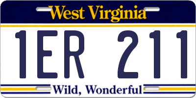 WV license plate 1ER211