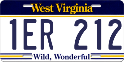 WV license plate 1ER212