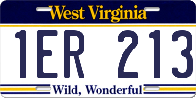 WV license plate 1ER213