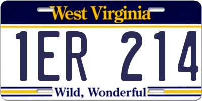 WV license plate 1ER214