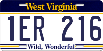 WV license plate 1ER216
