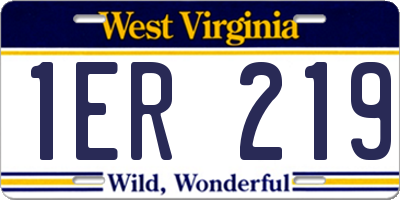 WV license plate 1ER219