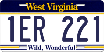 WV license plate 1ER221