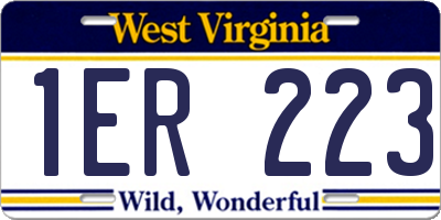 WV license plate 1ER223