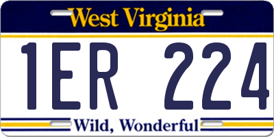 WV license plate 1ER224