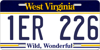 WV license plate 1ER226