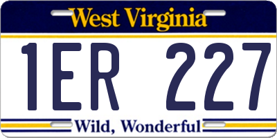 WV license plate 1ER227