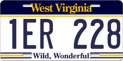 WV license plate 1ER228