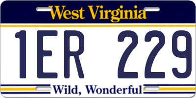 WV license plate 1ER229