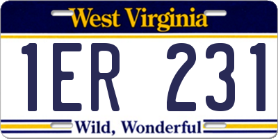 WV license plate 1ER231