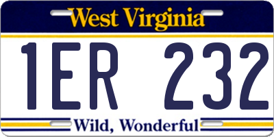 WV license plate 1ER232