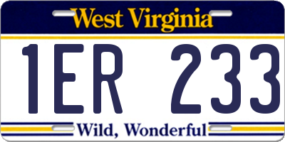 WV license plate 1ER233