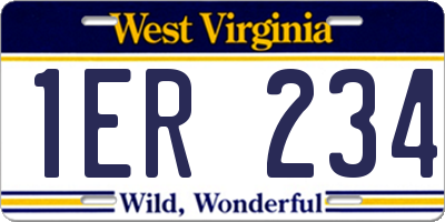 WV license plate 1ER234