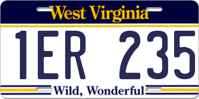 WV license plate 1ER235