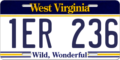 WV license plate 1ER236