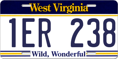WV license plate 1ER238