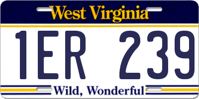 WV license plate 1ER239