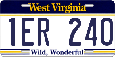 WV license plate 1ER240