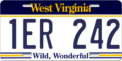 WV license plate 1ER242