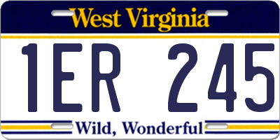 WV license plate 1ER245
