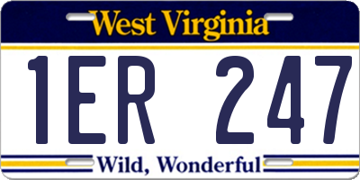 WV license plate 1ER247