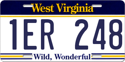 WV license plate 1ER248