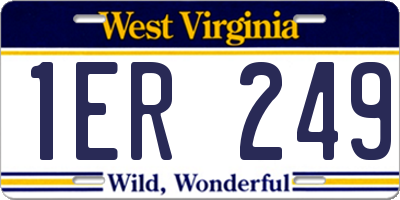 WV license plate 1ER249