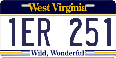 WV license plate 1ER251