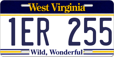 WV license plate 1ER255