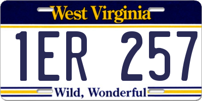 WV license plate 1ER257