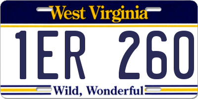 WV license plate 1ER260