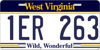 WV license plate 1ER263