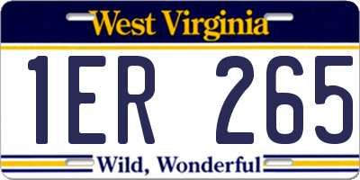 WV license plate 1ER265