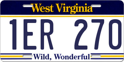 WV license plate 1ER270