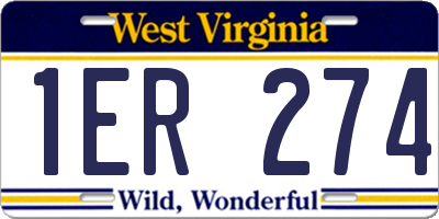WV license plate 1ER274