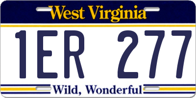 WV license plate 1ER277