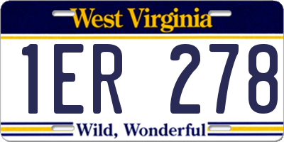 WV license plate 1ER278