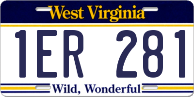 WV license plate 1ER281
