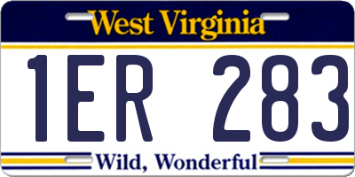 WV license plate 1ER283