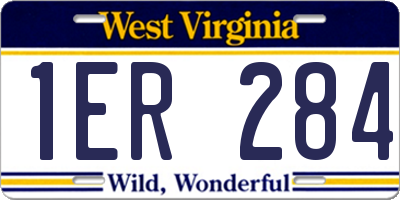 WV license plate 1ER284