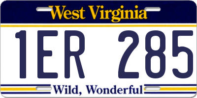 WV license plate 1ER285