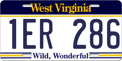 WV license plate 1ER286