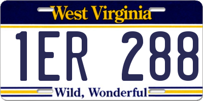 WV license plate 1ER288